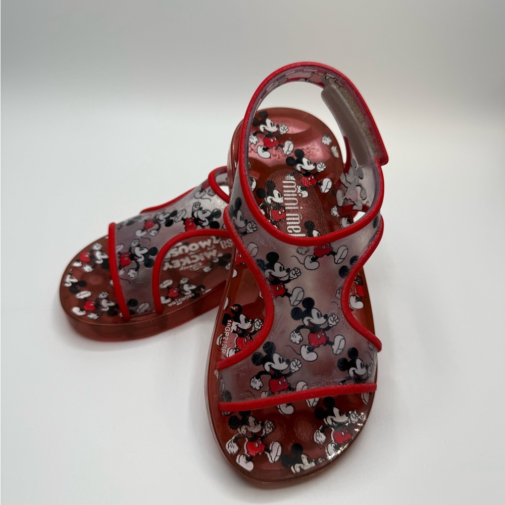 Kids Mini Melissa Red Disney Sandals Whimsical Jelly Design